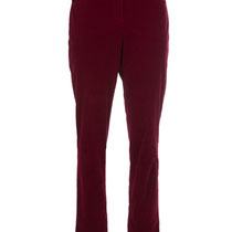 Lange broek in 98% bio-katoen met 3% elastaan fluweel, wijnrood, Naturalmente, beschikbaar in de maten 38; 40; 42 en 44, prijs: 154,75 €