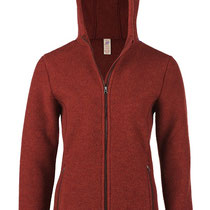 Fleecevest met kap in 100% merinowol (bio), terracotta melange, Engel, beschikbaar in de maten 34/36: 229,20 € en 38/40: 240,00 €