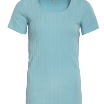 T-shirt Opala in 100% bio-katoen fantasierib, ijswaterblauw, Living Crafts, beschikbaar in de maten S, M en L, prijs: 39,99 €