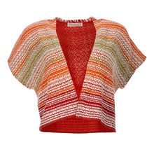 Vestje met korte mouwen in 100% bio-katoen gebreid, roestbruin-bont, Dunque, beschikbaar in de maten S, M, L en XL, prijs: 116,00 €