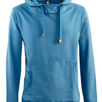 Hoody Felippo in 100% bio-katoen sweater, blauw, Living Crafts, beschikbaar in de maten S, M en L, prijs: 59,99 €