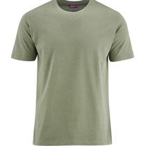 Basis T-shirt Clark in 100% bio-katoen tricot, olijfgroen, Living Crafts, beschikbaar in de maten S, M, L en XL, prijs: 16,99 €