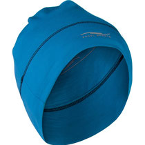 Muts in 70% bio-merinowol en 28% zijde met 2% elastaan, helderblauw, Engel Sports, prijs: 31,00 €