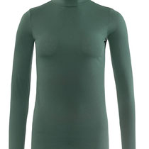 Rolkraagtrui Nia in 100% bio-katoen jersey, dennengroen, Living Crafts, beschikbaar in de maten M en L, prijs: 29,99 €
