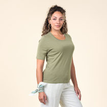 T-shirt Tabera, saliegroen, Living Crafts