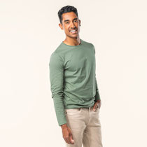 T-shirt met lange mouwen Frank, weidegroen, Living Crafts