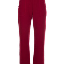 Lange broek in 100% scheerwol gebreid, donkerrood, Dunque, beschikbaar in de maat S, prijs: 184,75 €