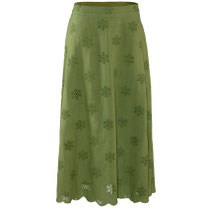 Rok Timea in 100% bio-katoen geweven, rozemarijngroen, Living Crafts, beschikbaar in de maten 38 en 40; prijs: 69,99 €