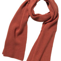 Sjaal Ferrara in 100% bio-katoen gebreid, oranjerood, Living Crafts, prijs: 34,99 €