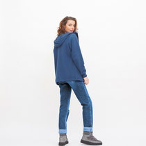 Katoenfleecevest Neyla, fjordblauw, Living Crafts