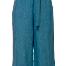 Culotte broek in 100% linnen geweven, laguneblauw, Naturalmente, beschikbaar in de maten 36; 38; 40; 42; 44 en 46; prijs: 144,75 €