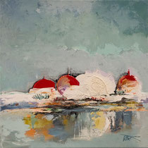 Porcelaine - 40 x 40 cm - Acrylique et huile sur chassis toilé - Sans cadre - 390€