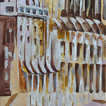 " Le Parlement de Budapest" Triptyque - 2eme toile de 30 x 120 cm