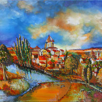 Paysage inspiration Raoul Dufy - 60 x 80 - 900€