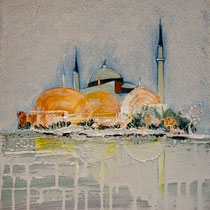 Minarets - 38 x 46 cm - Acrylique et huile sur chassis toilé - 390€
