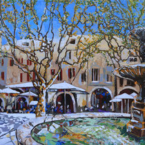 La place aux herbes - 50 x 70 - Original 840 €