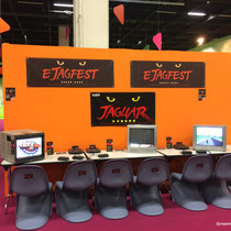 Das Bild zu Männerquatsch Podcast Folge 199 zeigt den ejagfests Stand auf der Gamescom 2017.