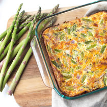 Cheesy ham and asparagus casserole recipe