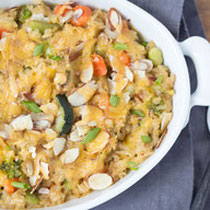 cheesy brown rice veggie casserole recipe