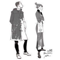 冬のファッション／モノクロ