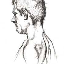 Portrait homme, crayon graphite, 42x29.7 cm, réalisé par Natacha Zenatti
