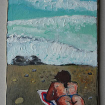 N 292 Frau am Strand (24x14)