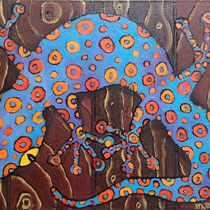 Gecko XIX,   Öl auf Leinwand,  18x24cm,  2014
