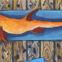 Fisch,  Öl auf Leinwand,  30x110cm,  2003
