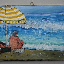 N 290 Paar mit Sonnenschirm (19x35)