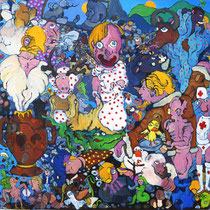 Rosa-Gudrun blickt durch,   Öl auf Leinwand,  60x60cm,  2006