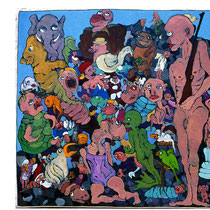 Störenfriede II,  Öl auf Leinwand auf Sperrholz,  35x35cm,  2006