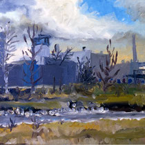 Kläranlage II     Öl auf Leinwand     45x75cm     2003