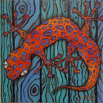 Gecko XIII,   Öl auf Leinwand,  30x30cm,  2014