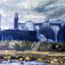 Kläranlage I     Öl auf Leinwand     45x75cm     2003