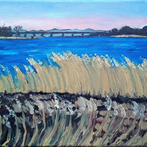 Rügendamm von Drigge     Öl auf Leinwand     24x30cm     2007  