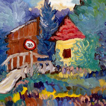An der Regnitz II     Öl auf Leinwand     50x85cm     2003