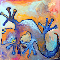 Gecko III,   Öl auf Leinwand,  50x50cm,  2004
