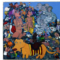 Störenfriede IV,  Öl auf Leinwand auf Sperrholz,  35x35cm,  2006