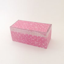 BOX250 　デコ角ピンク水玉＆チェック　212×100×100H　 ￥1,200　＊オリジナルです＊