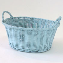 バスケット155　オーバル　水色両手付き　400×320×240H 　￥1,500