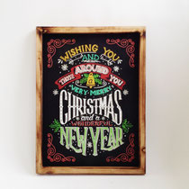 クリスマス355　額　CHRISTMAS&NEW  YEAR  295×400　￥2,500 
