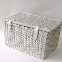 ＜倉庫商品＞バスケット207　BOX型　白&白ダブルベルトラージ　610×410×350H　￥4,000 