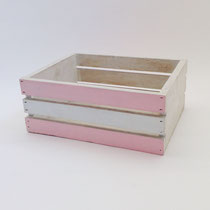 BOX210　ウッド角ペイントピンク＆白　227×168×92H　¥1,000　 ＊オリジナルです＊