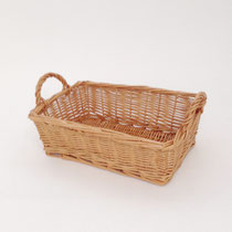 バスケット258　角シンプル細編み両手付き　280×200135Ｈ　￥600