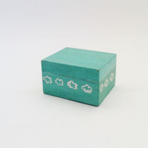 BOX173　ウッド角ペイントミント雲　95×80×55H 　¥600＊オリジナルです＊