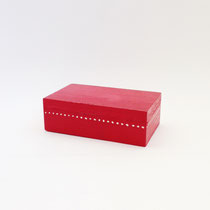 BOX175　ウッド角ペイント赤ドット　162×95×55H　¥800　＊オリジナルです＊