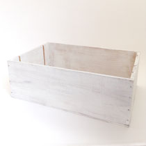 BOX232　ウッド角ペイント白ラージ　500×330×180H　¥2,000　＊2つあります＊オリジナルです＊