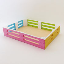 BOX211  ウッド角ペイントスリーバー　375×285×75H　¥1,500　＊オリジナルです＊