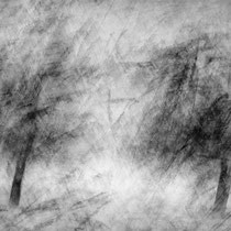 Title: "Impressionist winter trees 01, b&w"