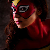 body paint spidewoman, bodypainting spiderwoman, body paint spider woman